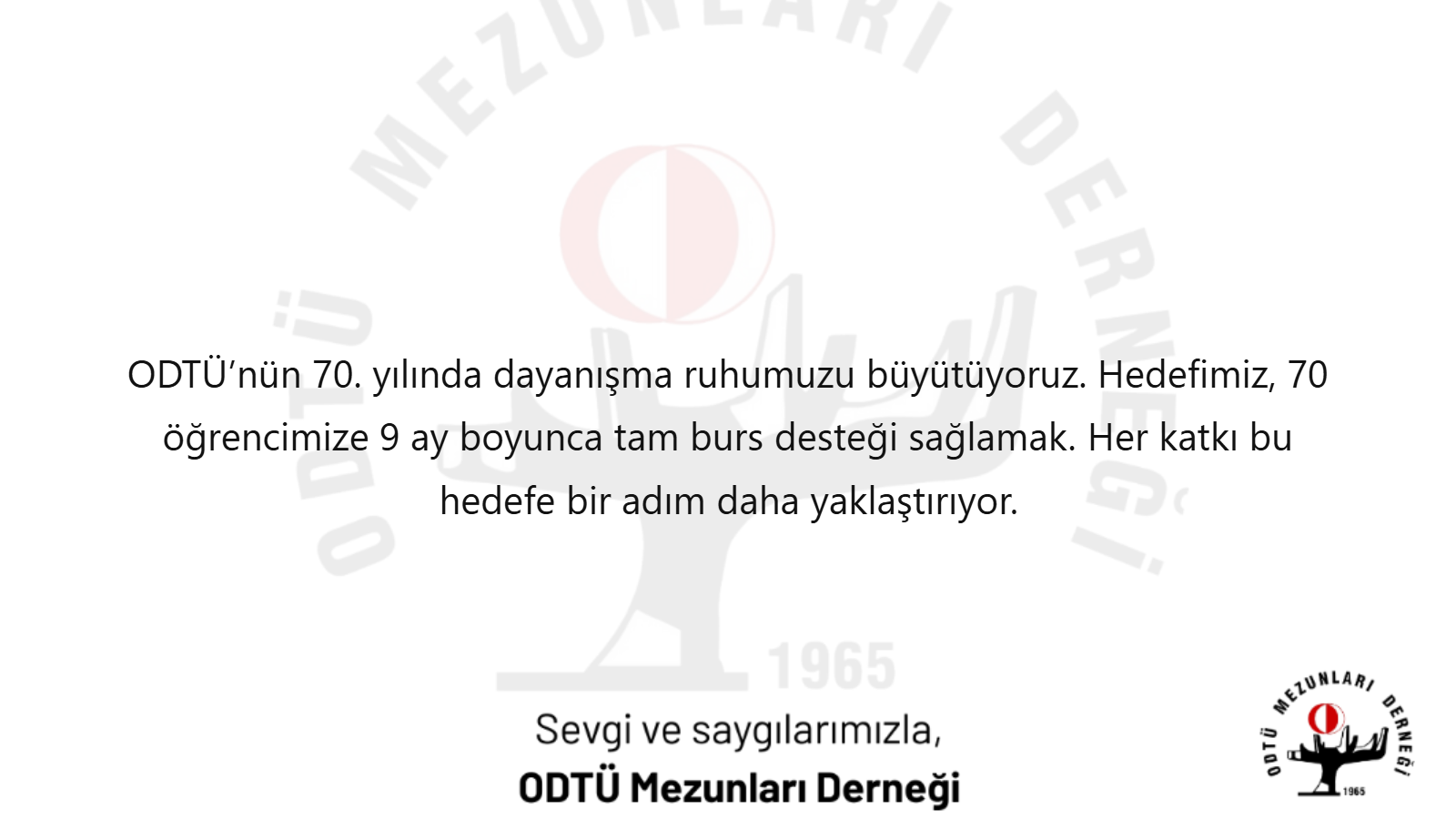 70. Yılda 70 Öğrenciye Umut